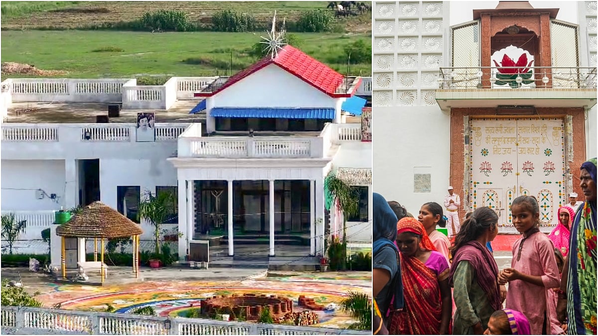 PTI : Mainpuri (L) and Kasganj (R) ashrams of Bhole Baba aka Suraj Pal. | 